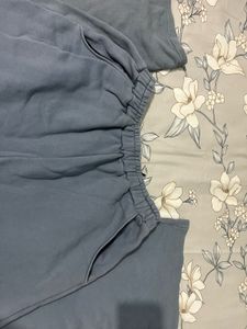 Blue Wide Leg Sweatpants