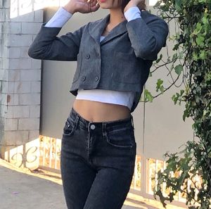Korean grey crop blazer (UNUSED)