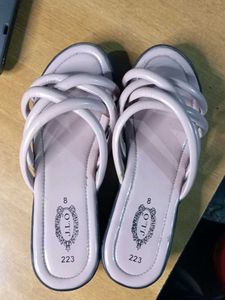 JLO Knot Detail Slide Sandals - Size 8