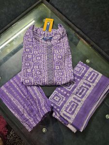 Purple Printed Kurta Set