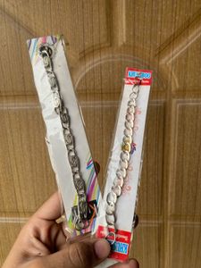 Silver Tone Bracelet Chains - 2 Pack