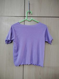 Cute Purple Ruffle Tee
