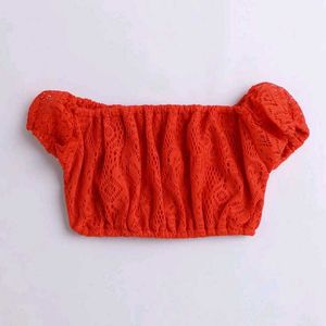 Red Lace Crop Top