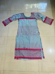 Blue &amp; Pink Printed Kurti