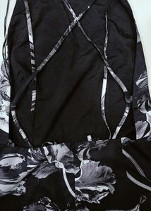 Boho Floral Dress With Criss Cross sexy Back