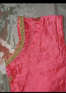 Chanderi rose kurta