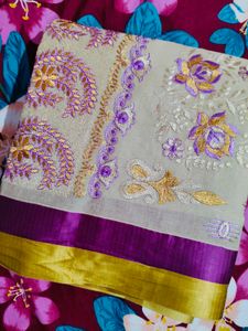 Elegant Embroidered Saree