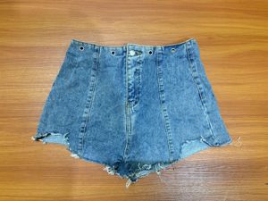 Denim High-Waisted Shorts