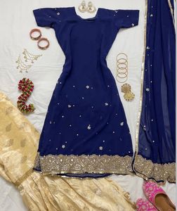 Elegant Navy Blue Kurta Set