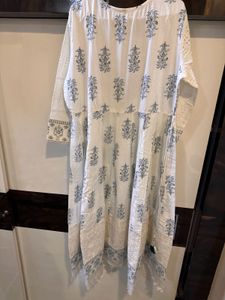 New white anarkali suit