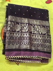 Elegant wine colour Georgette Saree Fully New