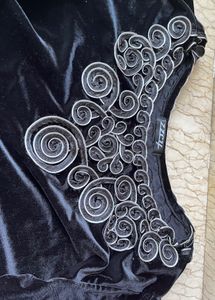 Black Velvet Long Sleeve Tunic