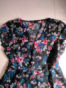 Mini Floral V Neck Pretty Dress For Women