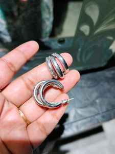 Silver Trio Hoops