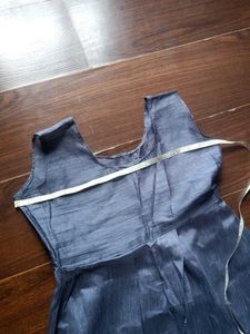 Elegant Blue Embroidered Dress
