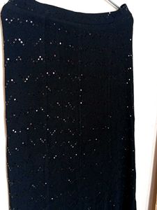Black Sequin Pencil Skirt