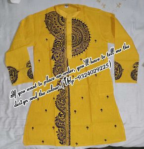 New Handmade Yellow Kurta