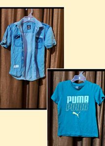 Combo of 2 Puma Tshirt N A Denim Shirt 8 To 9 Year