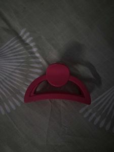Crescent Shaped Dark Pink Claw Clip