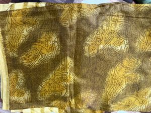Golden Brown Patterned Saree