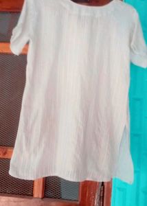 Plane White Short Kurti For Formal Or Daily Wear