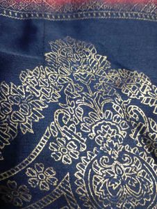 Used Elegant Pink &amp; Navy Blue Saree