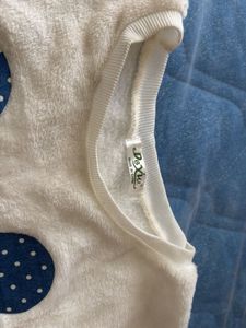 Cute Bunny Applique Fuzzy Sweater