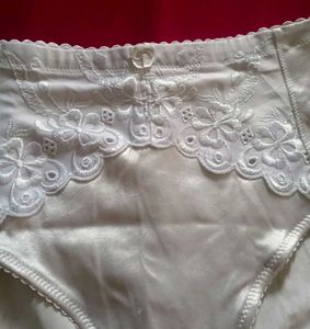 White Satin High Waist Brief