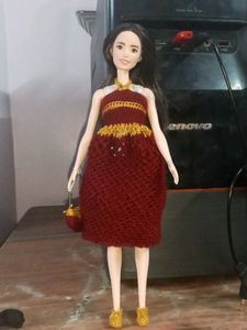 Brand New Beach ⛱️ Barbie Wearing Maroon Crochet