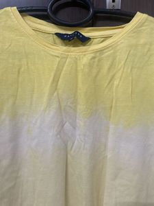 Cute Yellow Tie-dye Top
