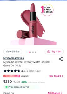 Nykaa So Creme! Creamy Matte Lipstick