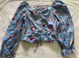 Floral Print Ruffle Top
