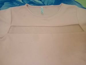 Pink Cutout Short Sleeve Tee