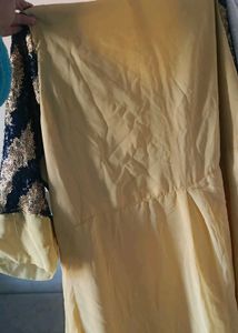 Yellow Nd Black Ethnic Gown For Wedding Season ❤️