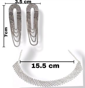 AD Necklace Set For Women Silver Colour