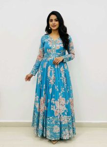 Elegant Floral Anarkali Gown