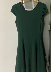 Green Fit &amp; Flare Mini Dress