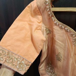 Elegant Peach Embroidered Lehenga Set