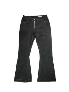 Black Flared(Bootcut)Jeans with Zipper Detail