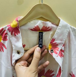 PRETTY FLOWER PRINT TOP AND SHIRT SET FOR GIRLS