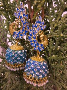 Blue Jhumka Earrings