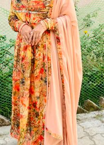 Floral Print Anarkali Kurta Set