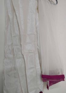 Anarkali Pink And White Dress