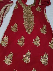 Red Colour Complete Dupatta Set