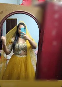 Yellow Sequin Lehenga Choli