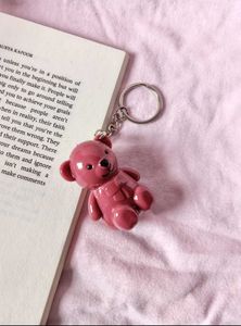 Cute Pink Teddy Bear Keychain