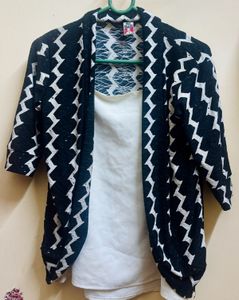 Sleeveless Top Inside And Upper Shrug