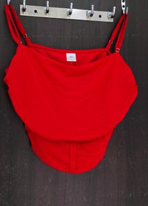 SOLID RED CORSET TOP