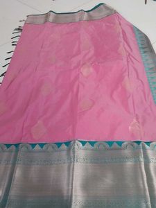 Elegant Pink &amp; Silver Saree