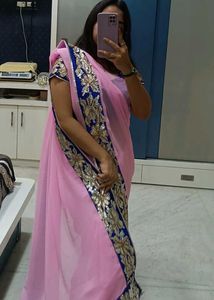 Baby Pink Saree For Women&#39;s